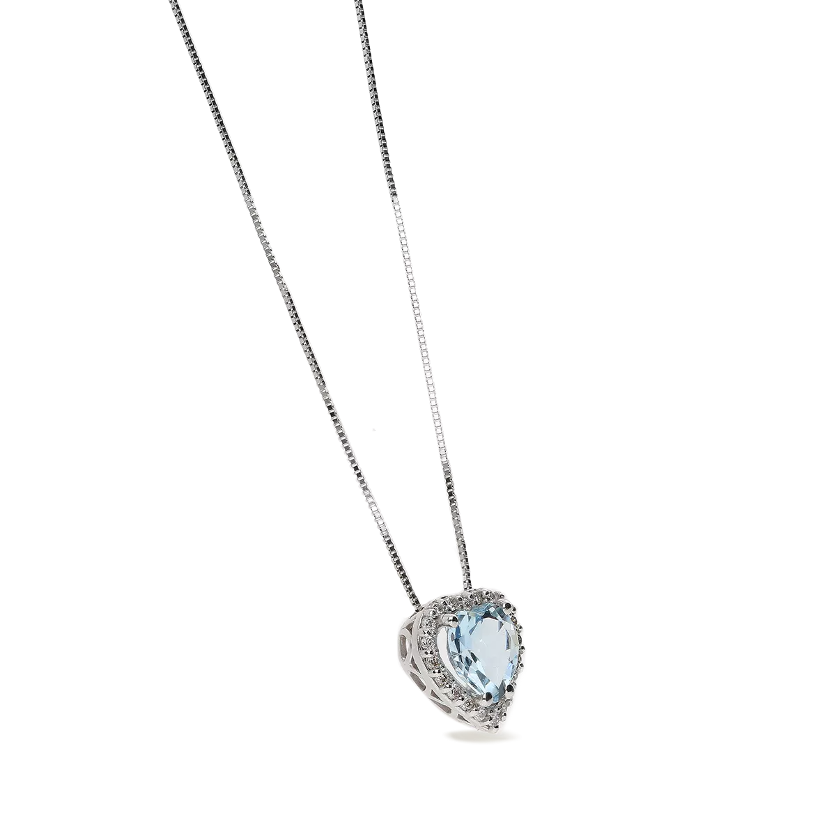 Gargantilla diamante oro 18 quilates LOVE AQUAMARINE