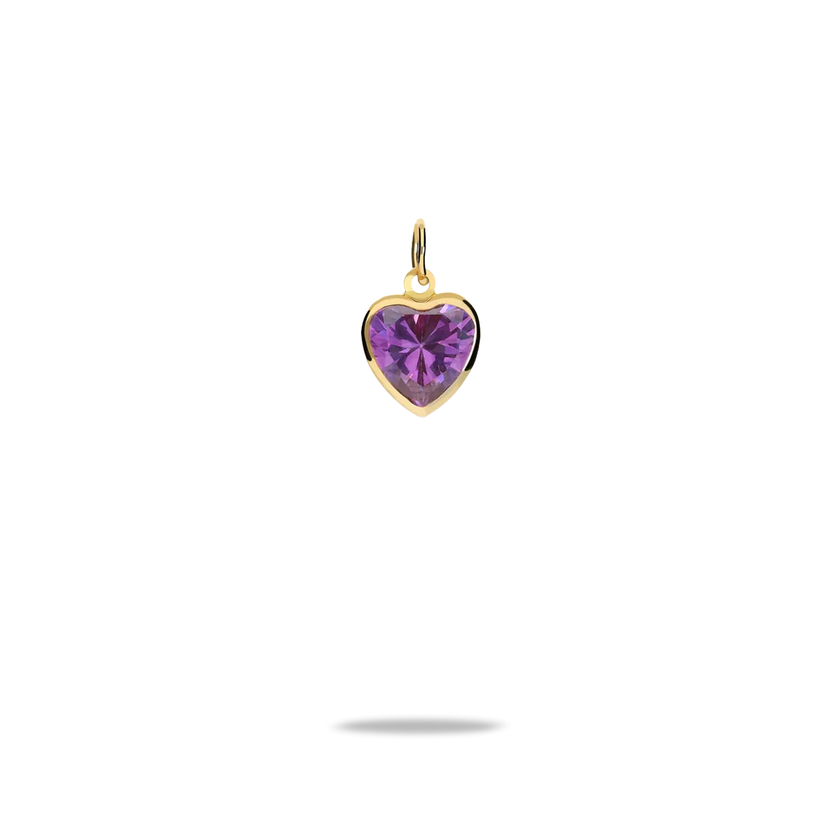 Colgante corazon violeta oro 18 quilates