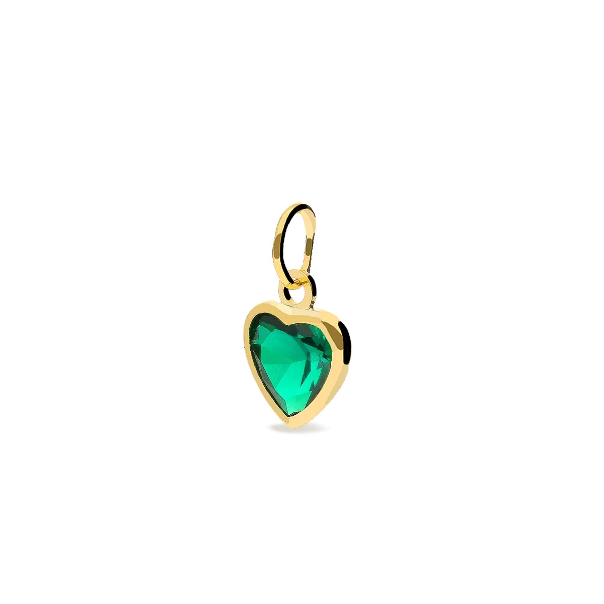 Colgante corazon verde oro 18 quilates