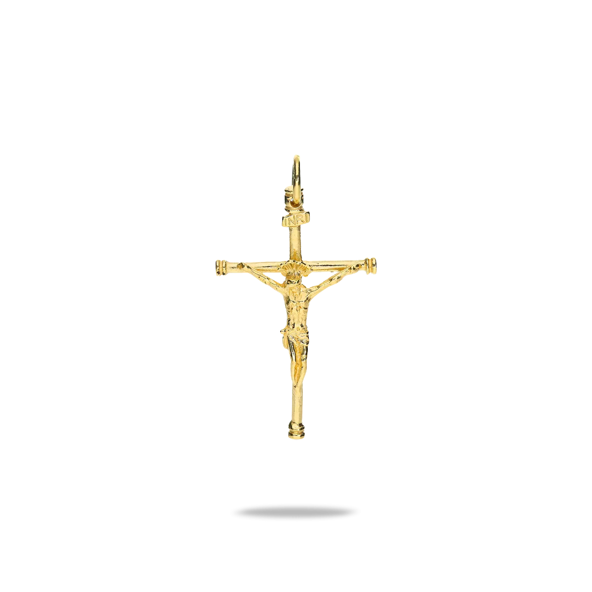 Cruz con cristo hombre oro macizo 18 quilates 23mm