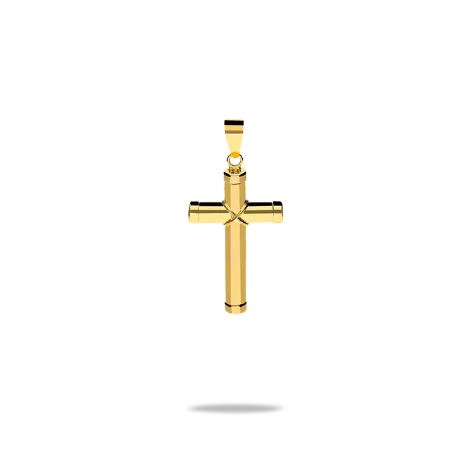 Cruz lisa oro 18 quilates 24mm