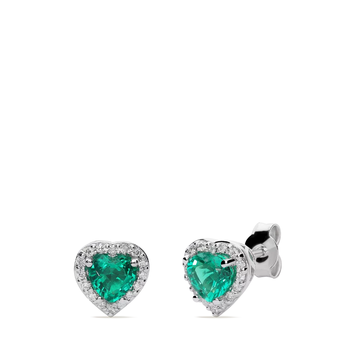 18k gold diamond earrings LOVE EMERALD