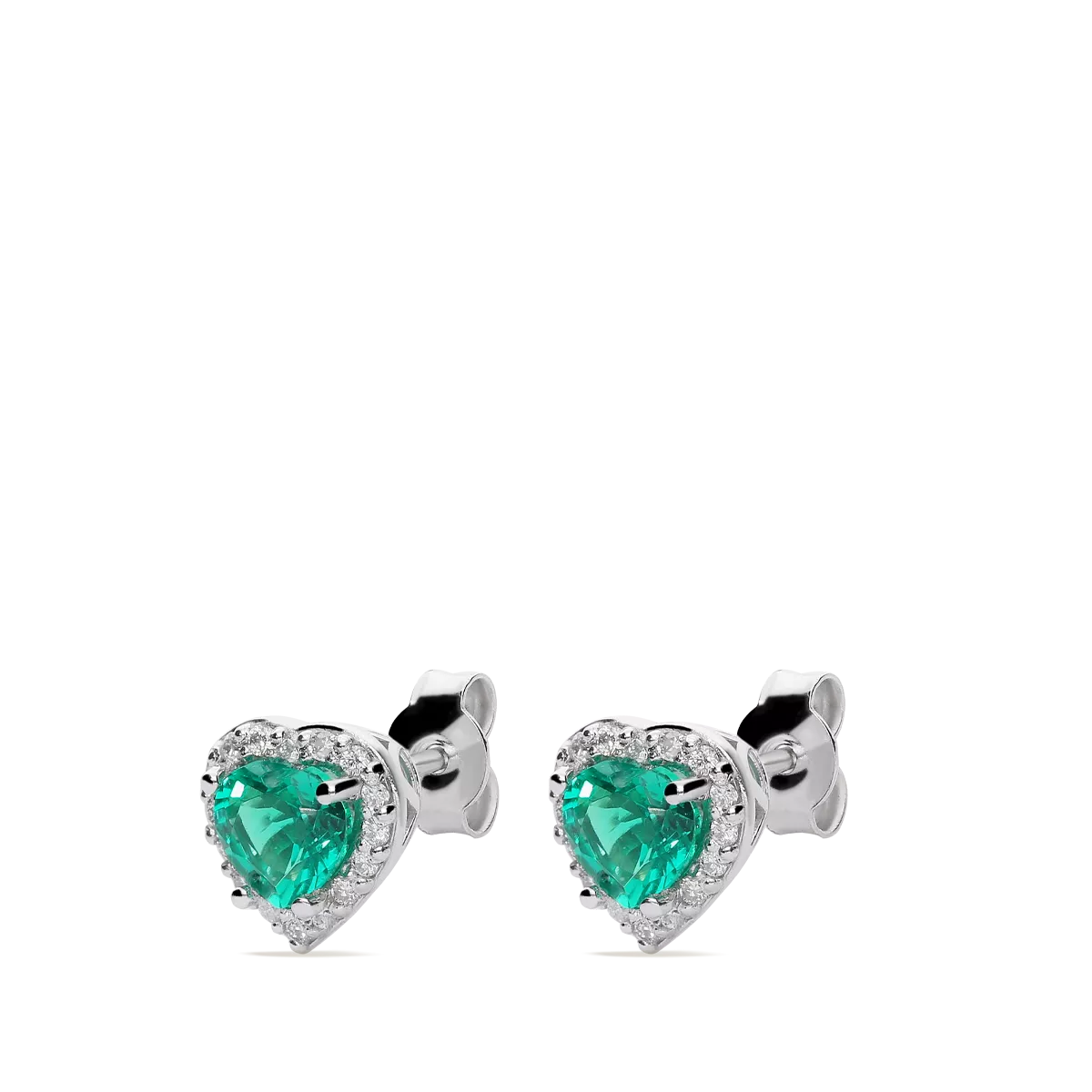 18k gold diamond earrings LOVE EMERALD