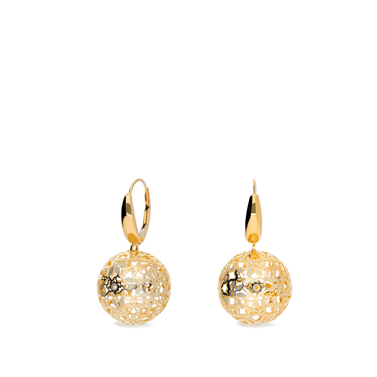 Pendientes bolas filigrana oro 18 quilates