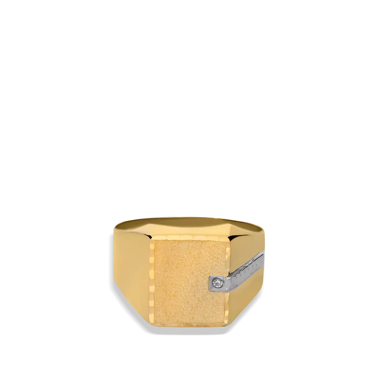 Sello hombre rectangular bicolor oro 18 quilates