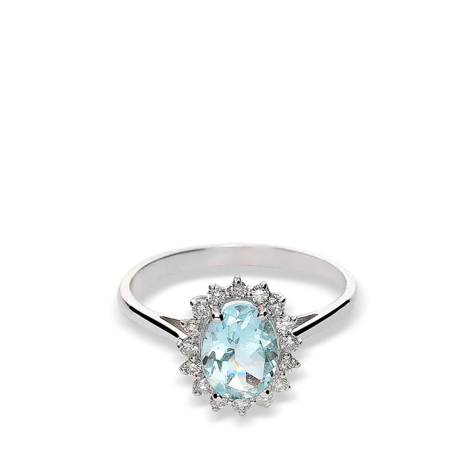 Anillo diamante oro 18 quilates IMPERIAL AQUAMARINE