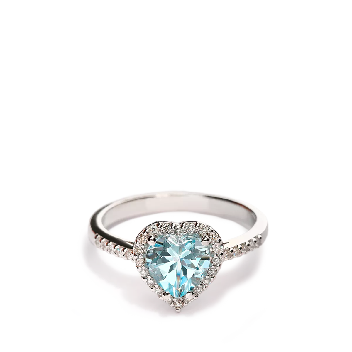 Anillo diamante oro 18 quilates LOVE AQUAMARINE