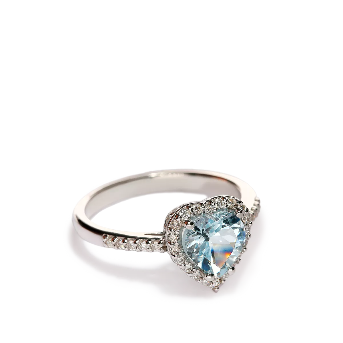 Anillo diamante oro 18 quilates LOVE AQUAMARINE