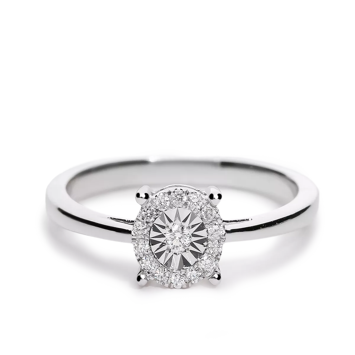 Anillo diamante natural oro 18 quilates