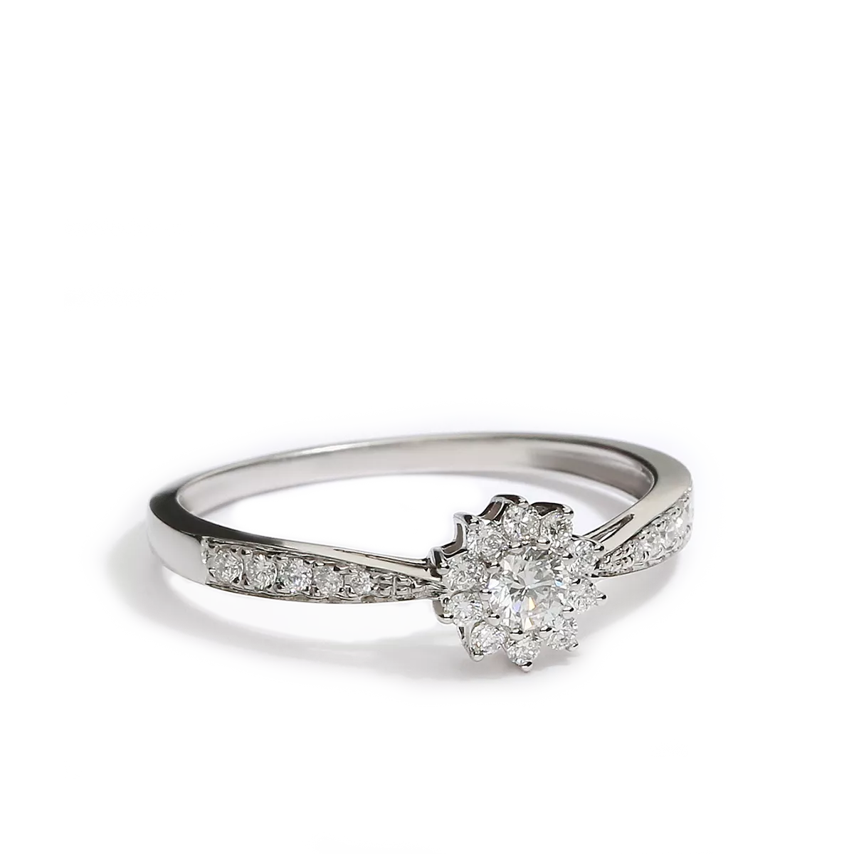 Anillo diamante natural oro 18 quilates