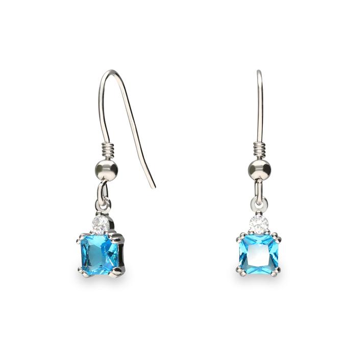 pendientes plata primera ley piedra azul