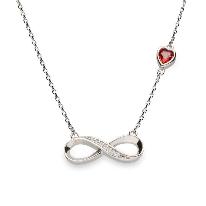 Collar infinito corazon plata primera ley