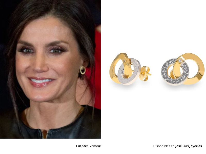 pendientes oro bicolor circulos